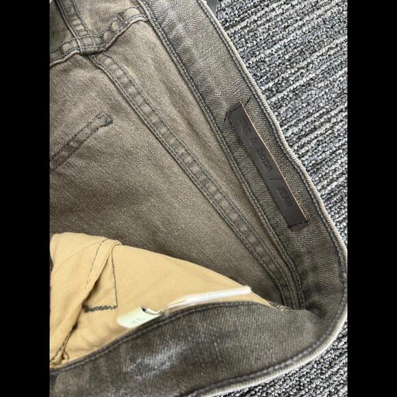 NWT New Rag & bone • moto equestrian leather sued skinny jeans 32 iron and black - Picture 3 of 8